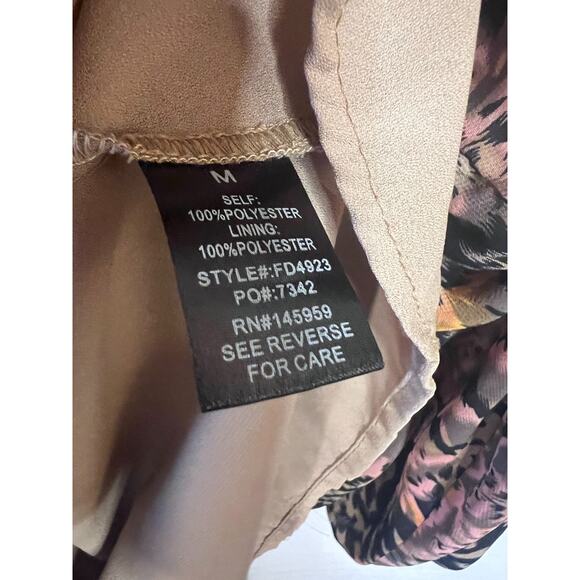 Vici Size MED Long Sleeve Dress Ruffled Collar Fall Colors Chic Classic - Picture 4 of 6